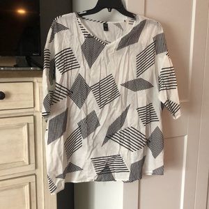 Black and White Stripe Blouse